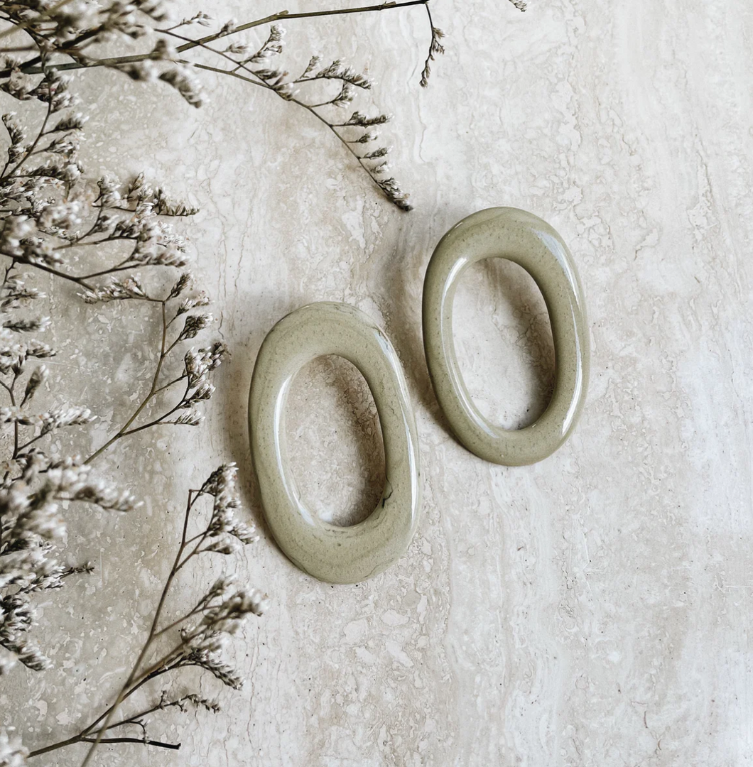 Marie Valentine Earrings Olive