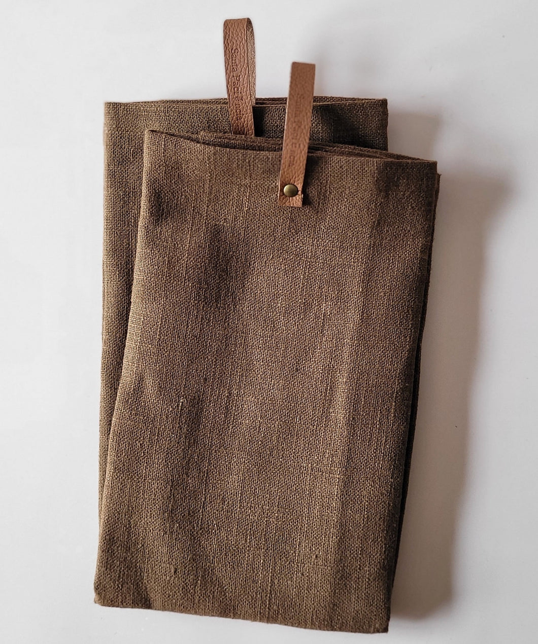 Kitchen towels, linen-cotton mix, set of 2, brown 