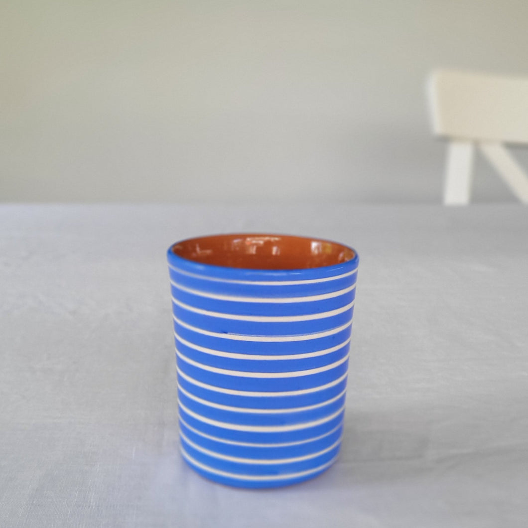 Coffee mug ringed blue