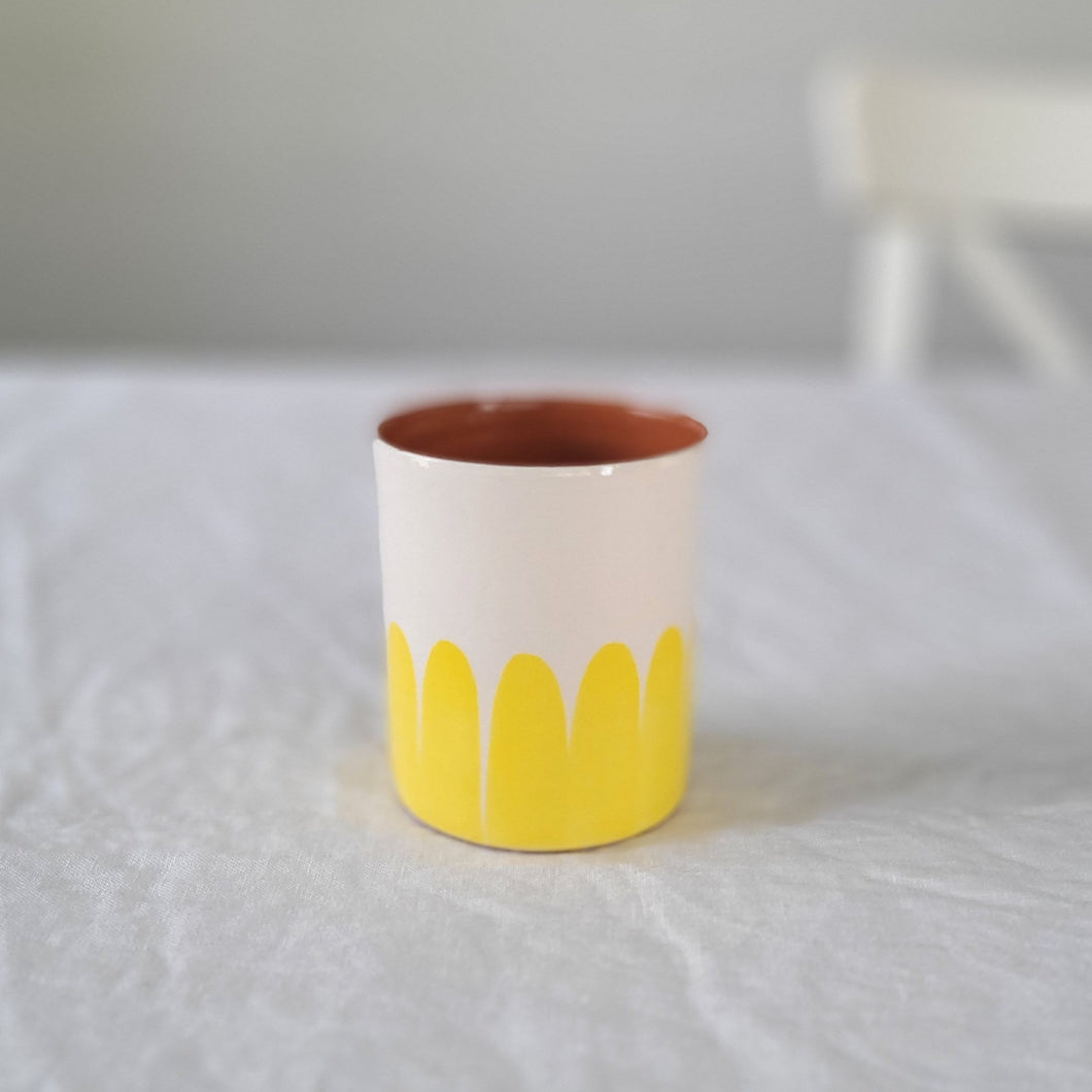 Coffee mug columns lemon